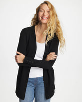 Black Ella Ottoman-Trim Cardigan