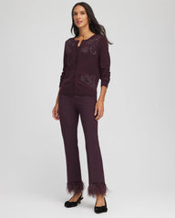 Night Bloom Embellished Crewneck Cardigan
