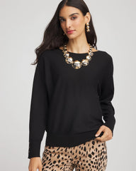 Black Ella Boatneck Pullover Sweater