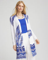 Alabaster Island Motif Pointelle Long Cardigan