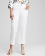 Alabaster Trapunto Straight Leg Cropped Pants