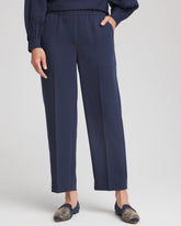Passport Blue Stretch Crepe Tapered Ankle Pants