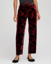 Black Velvet Rose Slim Ankle Pants