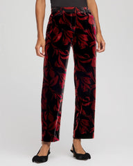 Black Velvet Rose Slim Ankle Pants