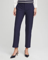 Passport Blue Cotton Straight Ankle Trousers
