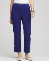 Blue Casa Stretch Sateen Cropped Pants
