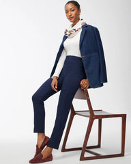 Ink Bi-Stretch Front Seam Slit Ankle Pants