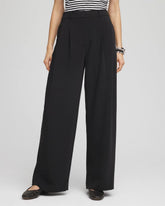 Black Crepe Pleated Relaxed Pants