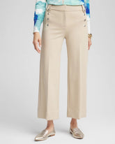 Wild Truffle Button Knit Twill Cropped Pants