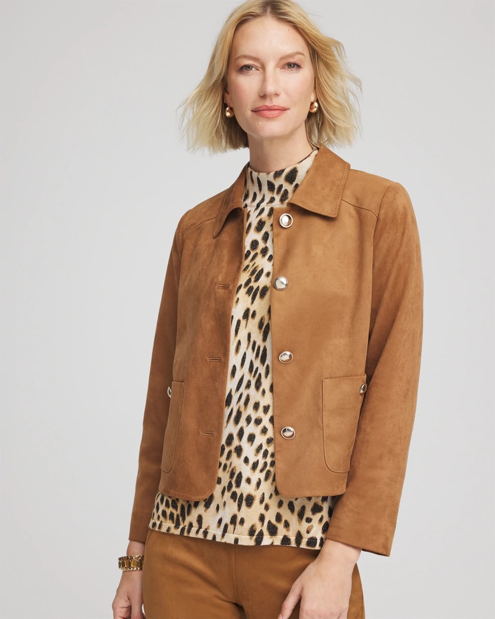 Burnt Sienna Suede Cropped Jacket