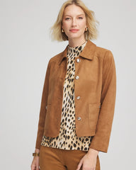 Burnt Sienna Suede Cropped Jacket