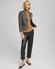 Black Tweed Mix Moto Jacket