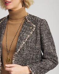 Black Tweed Mix Moto Jacket
