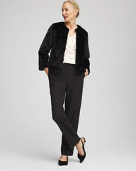 Black Pattern Fur Jacket