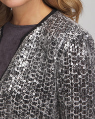 Serene Gray Travelers™ Collection Refined Sequins Netted Jacket