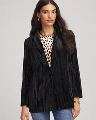 Black Velvet Shawl Collar Blazer