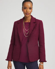 Deep Chianti Tweed Fringe Blazer