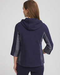 Passport Blue Zenergy® French Terry & Chambray Jacket