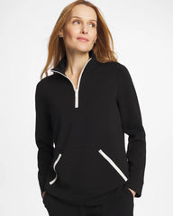 Black Zenergy® Soft Contrast Half Zip Pullover