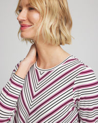 Deep Chianti Zenergy® Soft Brushed Striped Top