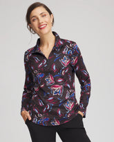 Deep Chianti Zenergy® UPF Floral Half-Zip Pullover Top