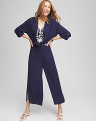 Passport Blue Chico's Beach Swimsuit Cover-Up Set
