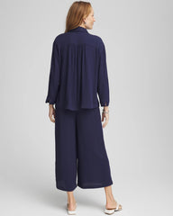 Passport Blue Chico's Beach Swimsuit Cover-Up Set