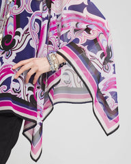 Purple Clover Travelers™ Paisley Chiffon Layered Top