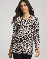Deep Taupe Travelers™ Animal-Print Lattice Top
