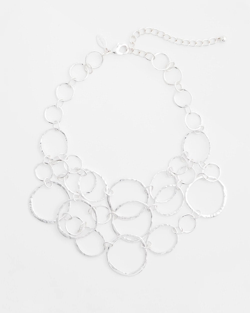 Silver Short Silvertone Multi-Strand Link Necklace
