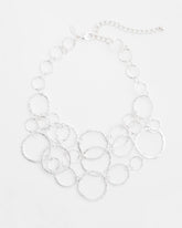 Silver Short Silvertone Multi-Strand Link Necklace