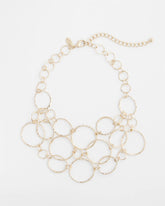Gold Short Goldtone Multi-Strand Link Necklace