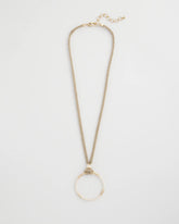 Neutral Large Open Pendant Necklace
