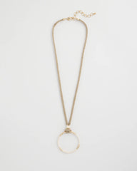 Neutral Large Open Pendant Necklace