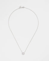 Silver Silver Tone Drop Stone Necklace