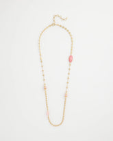 Pink Pink Accent Long Single Strand Necklace