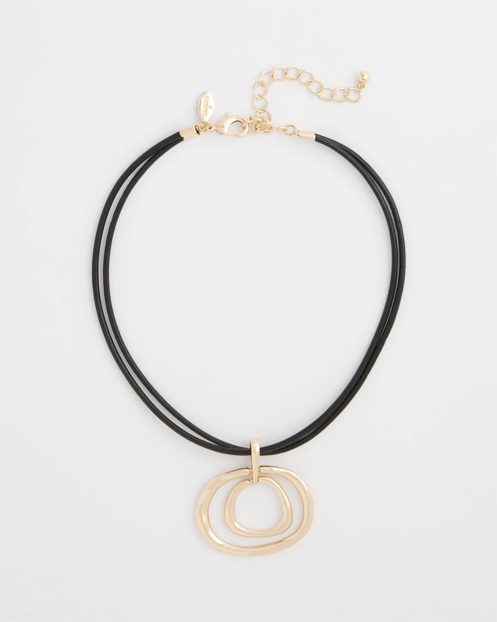 Gold Gold Tone Rings Pendant Necklace