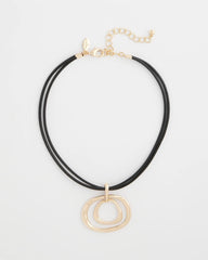 Gold Gold Tone Rings Pendant Necklace