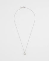 Silver Bezel Set Pendant Silvertone Necklace
