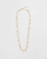 Gold Multistrand Beaded Goldtone Necklace