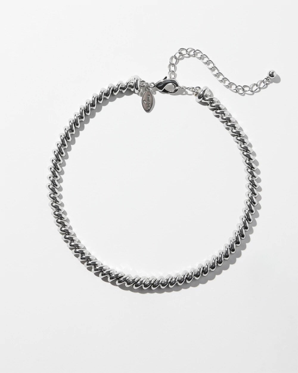 Silver Silver Tone Twist Collar Necklace