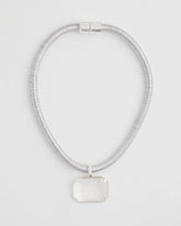 Silver Silvertone Gem Pendant Cord Necklace
