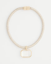 Gold Goldtone Glass Gem Pendant Cord Necklace