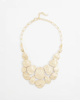 Gold Molten Goldtone Bib Necklace