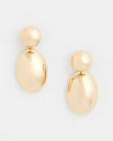 Gold Gold Oval Drop Earrings