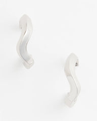 Silver Silver Wavy Hoop Earrings