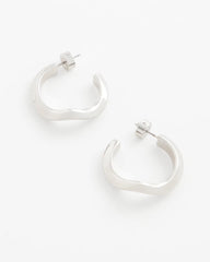 Silver Silver Wavy Hoop Earrings