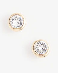 Gold Gold Tone Crystal Stud Earrings