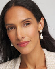 Neutral Faux Pearl Drop Earrings