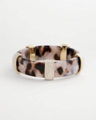 Neutral Tortoise Spider Lily Stretch Bangle